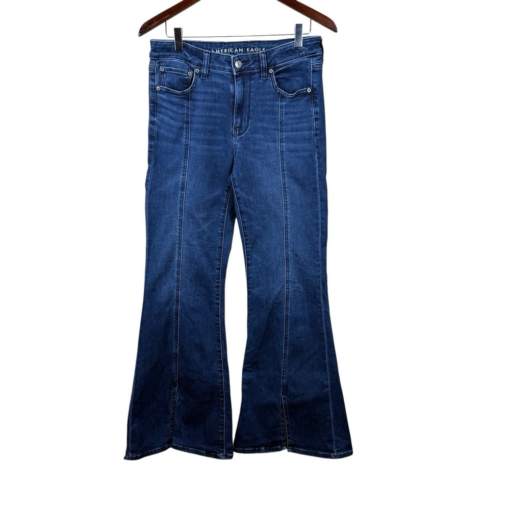 American Eagle Festival Flare Jeans Womens‎ 8 Next Level Stretch Boho Y2K